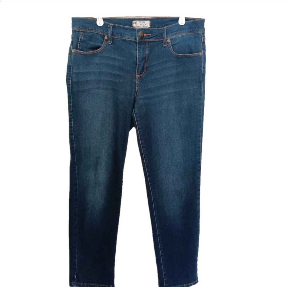 Free People Skinny Jeans Women 30 Blue Mid Rise Stretch Denim 1855-16515125